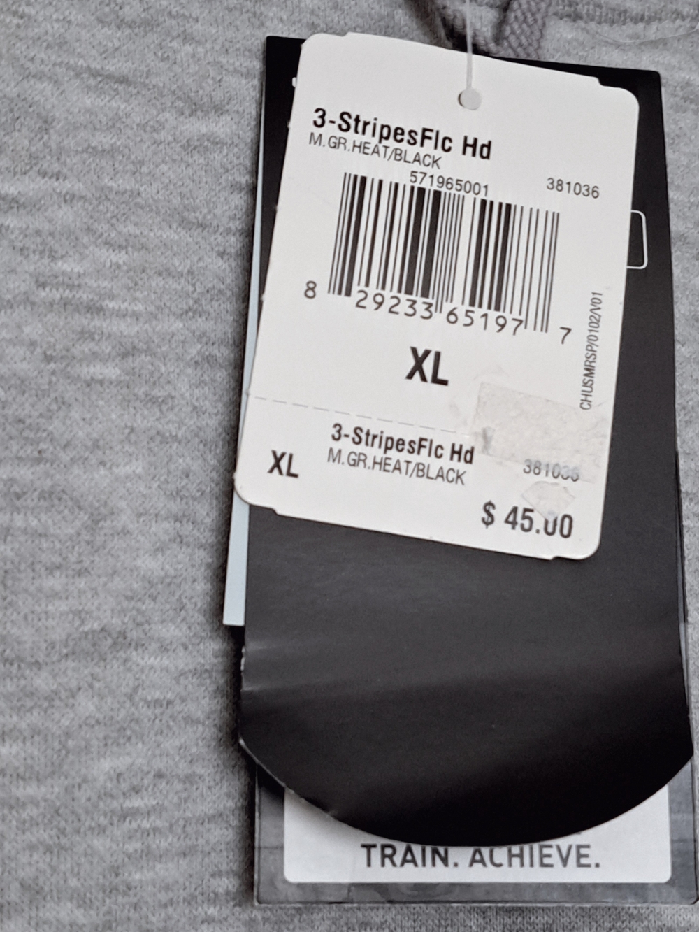 Adidas Men’s Long Sleeve Light Gray Hoodie with Black Stripes - Picture 11 of 11
